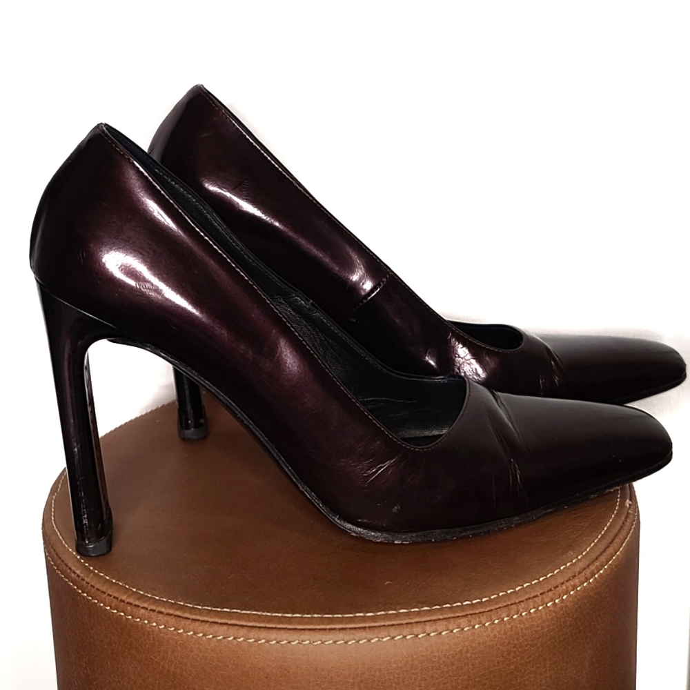 Casadei Womens sz 8.5 Burgundy Leather Heels